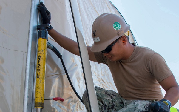 Construction Battalion erects tension fabric structure