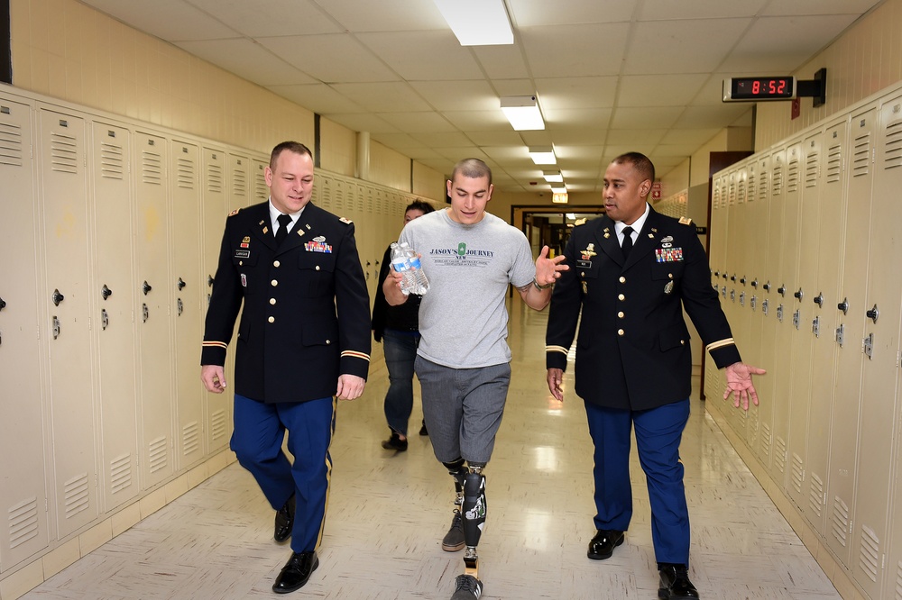 Wounded warrior is honored at Chicago-land high school