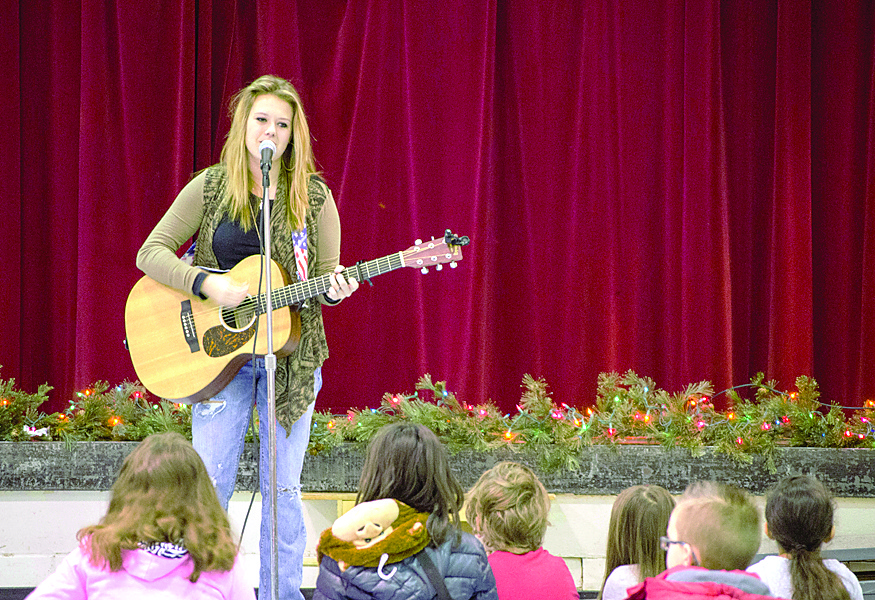 Cassidy Diana performs for Fort Campbell Schools