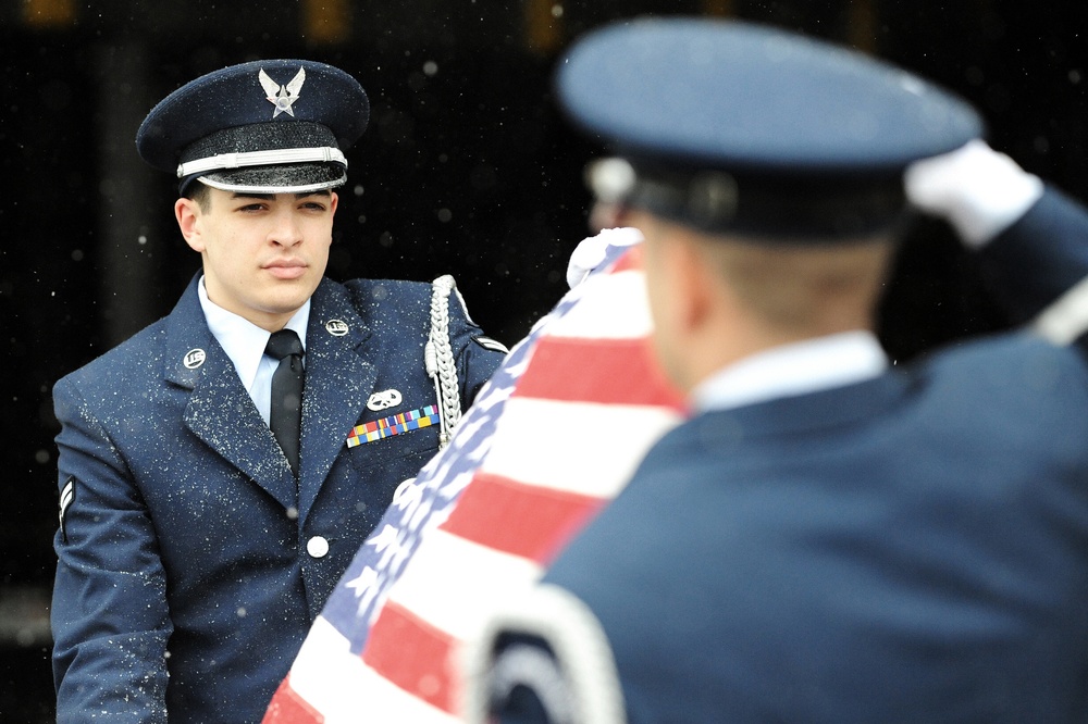 New York Air National Guard Honor Guard members train