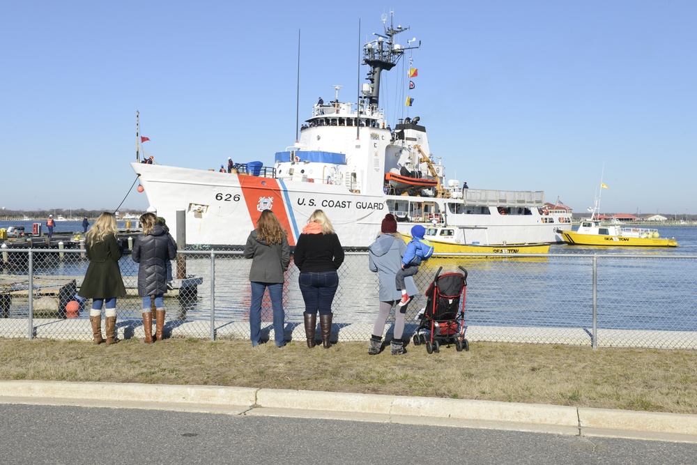 Coast Guard Cutter Dependable return to homeport