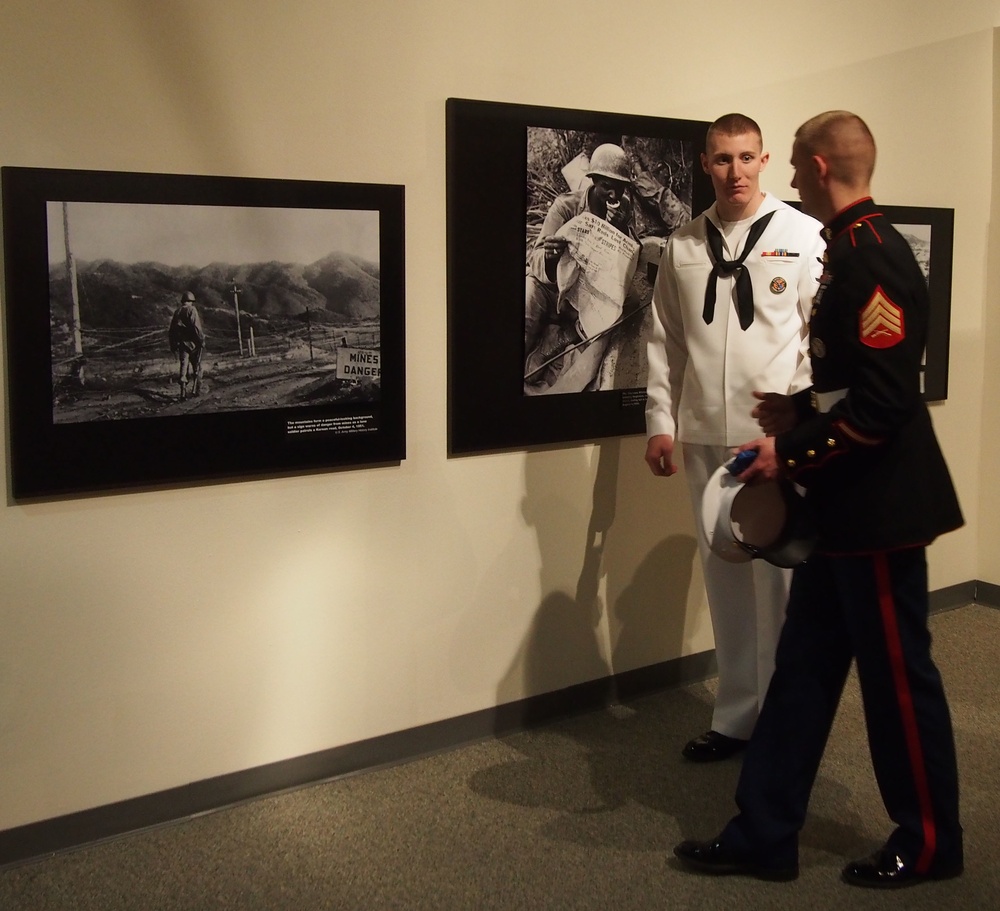 Seaman, Marine share experiences, stories while observing St. Petersburg Museum of History’s newest exhibit
