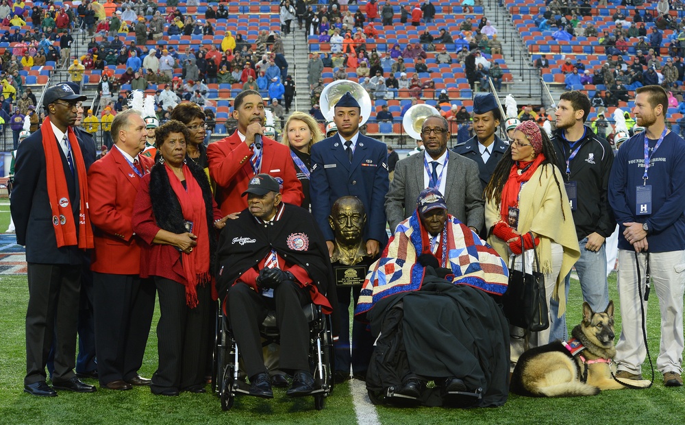 Tuskegee Airmen visit Barksdale, honored at Duck Commander Independence Bowl