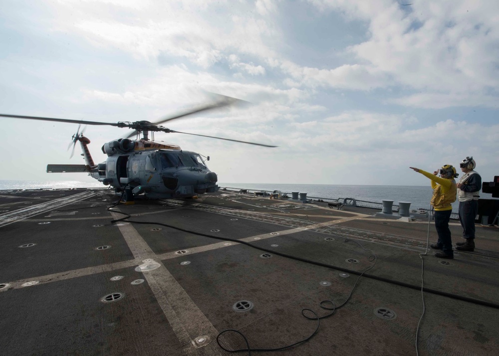 USS Dewey flight operations