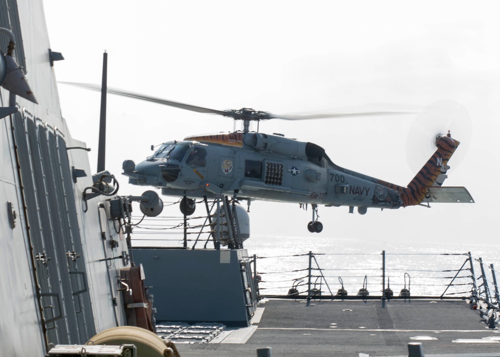 USS Dewey flight operations