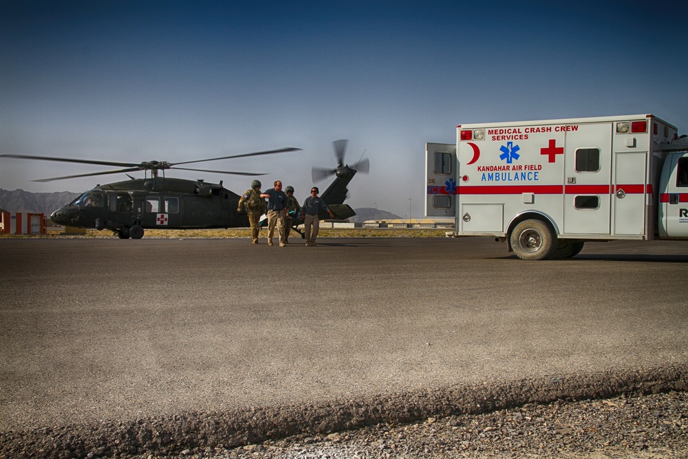 Medical evacuation to Kandahar Airfield