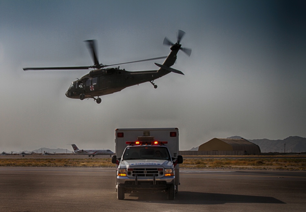 Medical evacuation at Kandahar Airfield