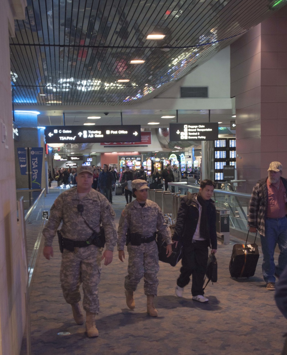 Nevada Guardsmen patrol airport during training exercise