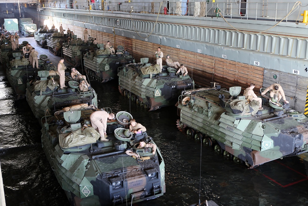 11th MEU's tracks leave USS Comstock