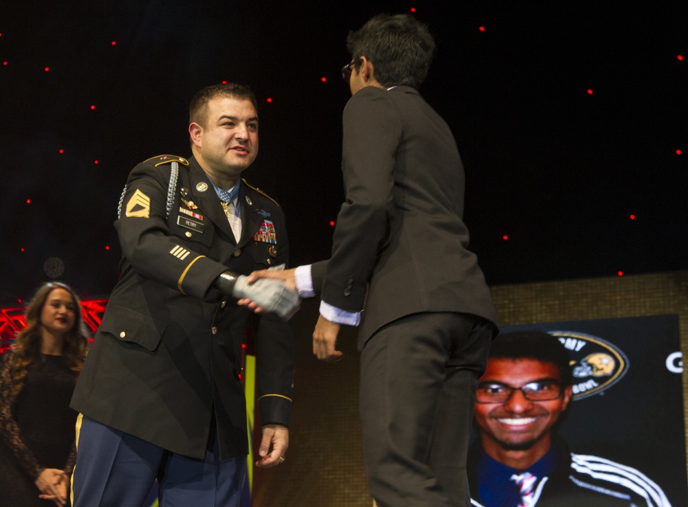 Receiving the honor
