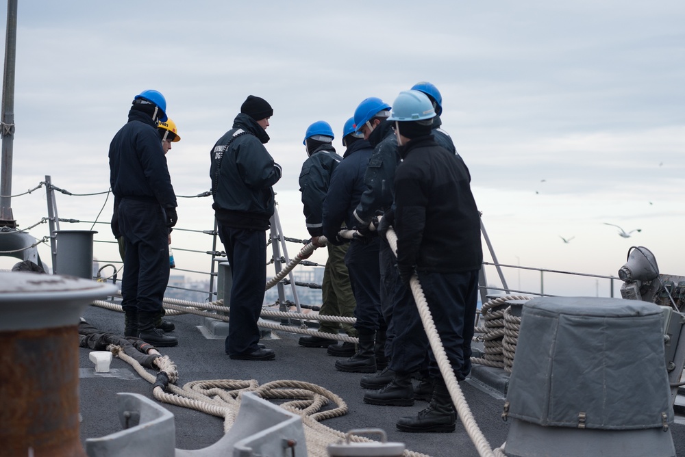 USS Donald Cook departs Constanta, Romania