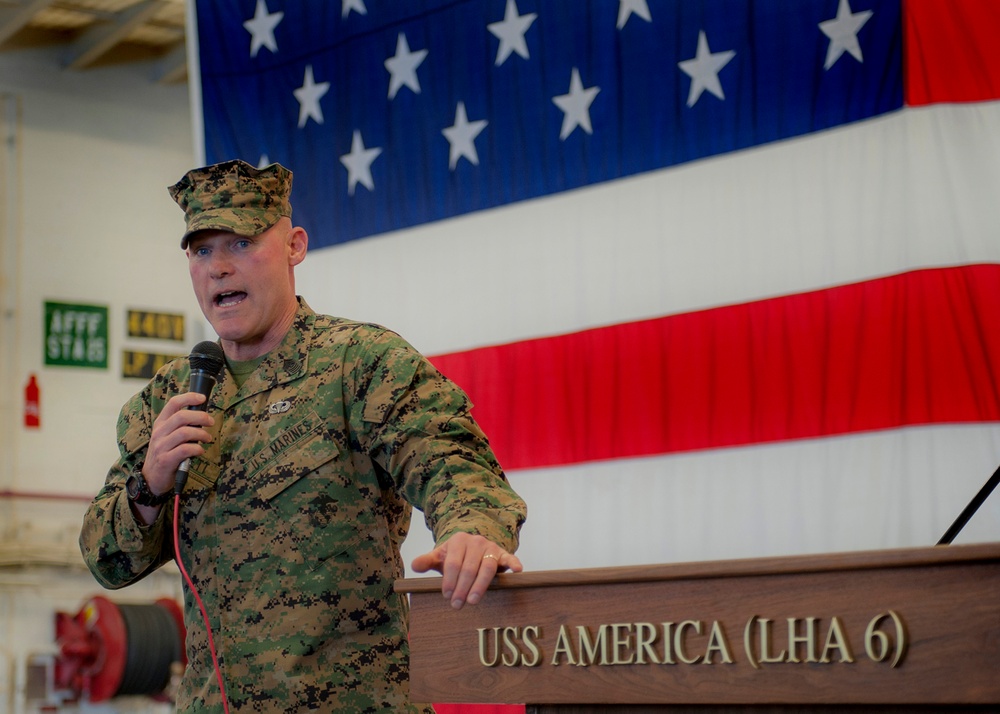 USS America promotion ceremony