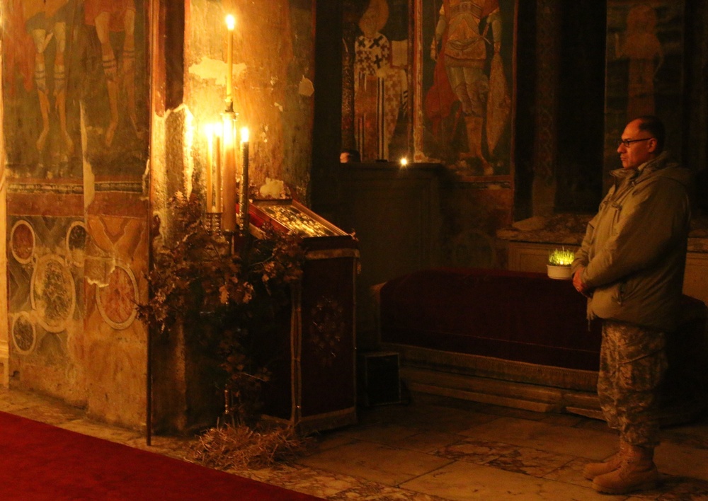 Soldiers celebrate Serbian Christmas Eve