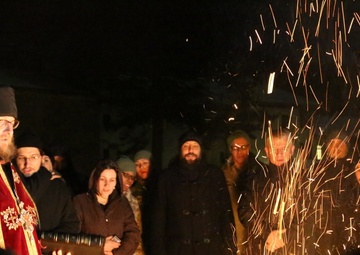 Soldiers celebrate Serbian Christmas Eve