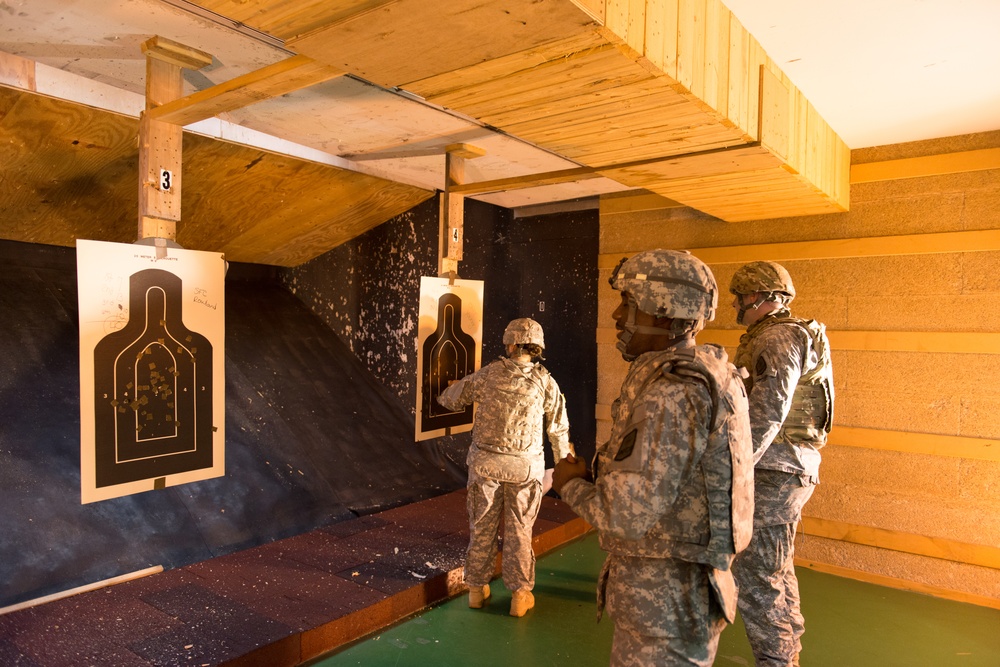 AFNORTH Soldiers and officers qualify with M9 pistols