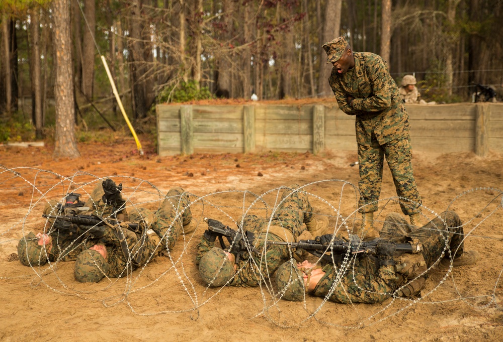 Marine recruits tackle Parris Island combat training course