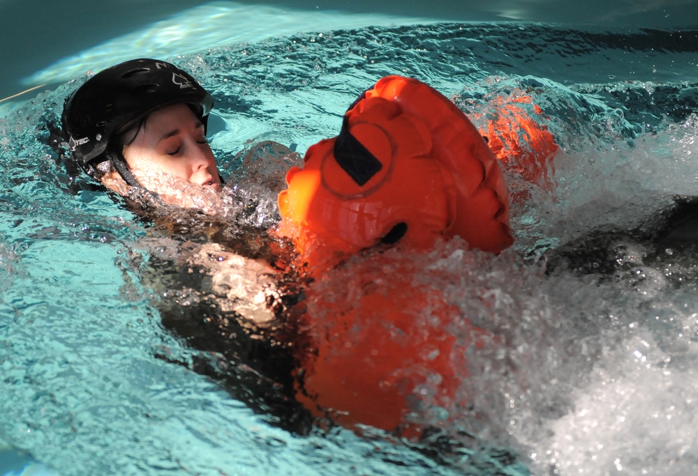 Airmen get a refresher in water survival training