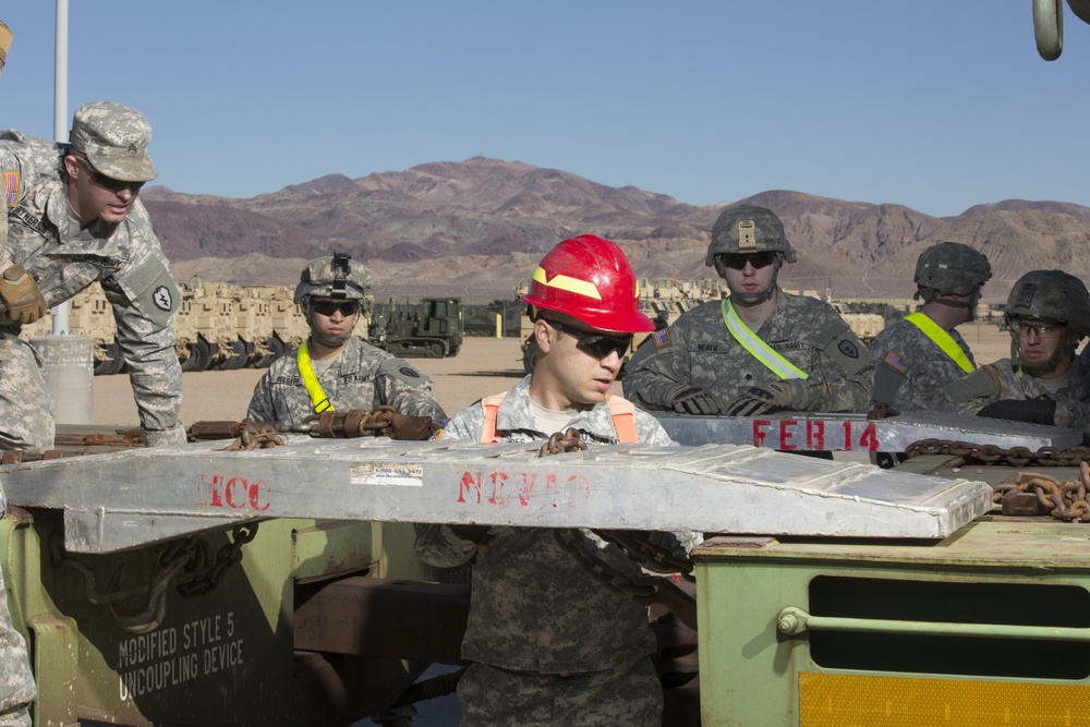 Soldiers learn Rail Operations aboard Marine Corps Logistics Base Barstow