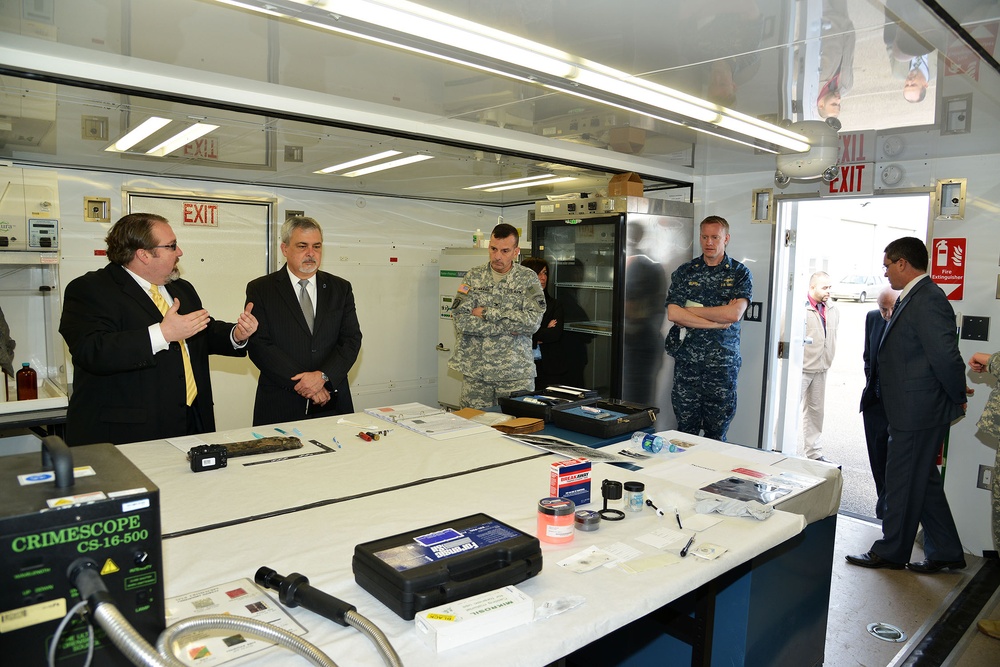 Ambassador Phillip Carter III visits to the deployable forensic labs
