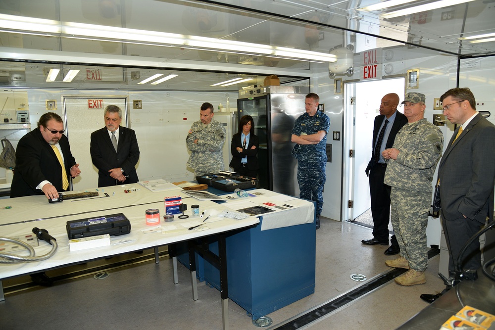 Ambassador Phillip Carter III visits to the deployable forensic labs