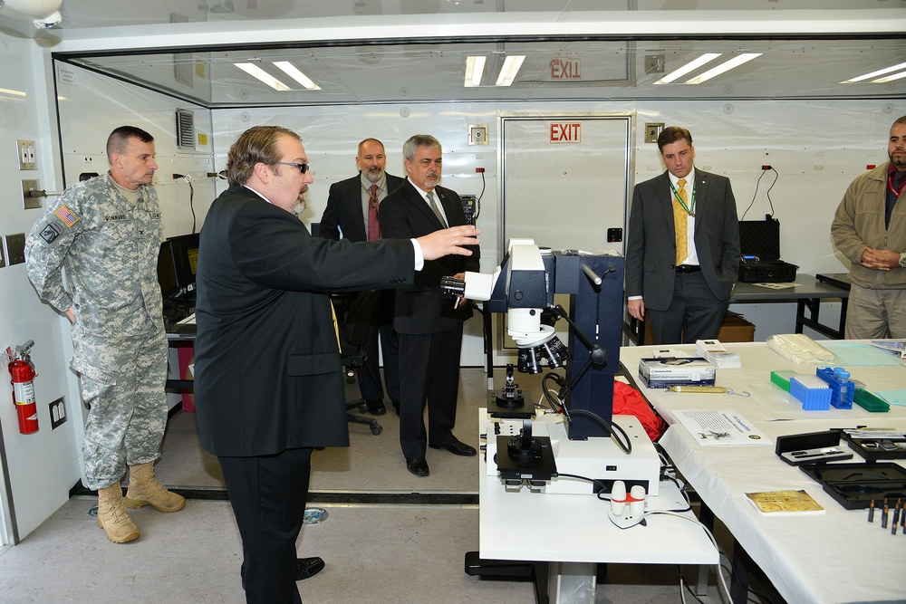 Ambassador Phillip Carter III visits to the deployable forensic labs