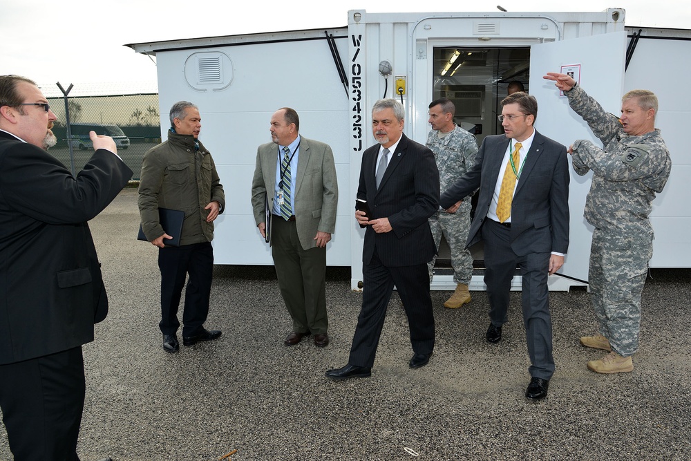 Ambassador Phillip Carter III visits to the deployable forensic labs
