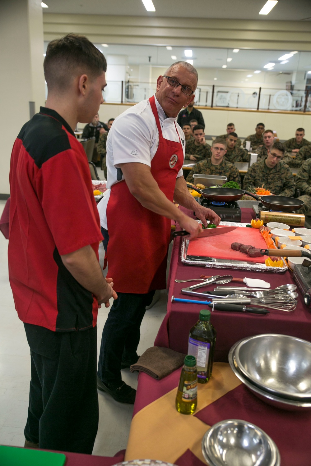 Chef Irvine works up an appetite with the Marines