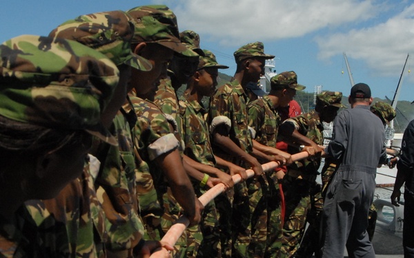USS James E. Williams Sailors teach line handling procedures