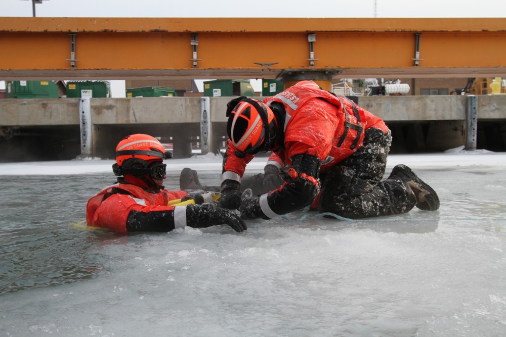 USCGC Bristol Bay ice rescue training