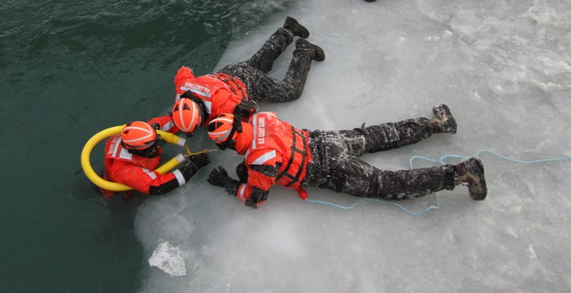 USCGC Bristol Bay ice rescue training