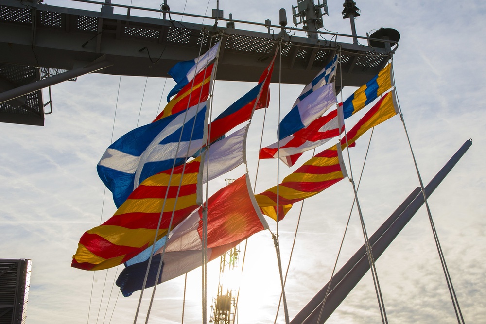 USS Harry S. Truman flies Army vs. Navy game signal flags