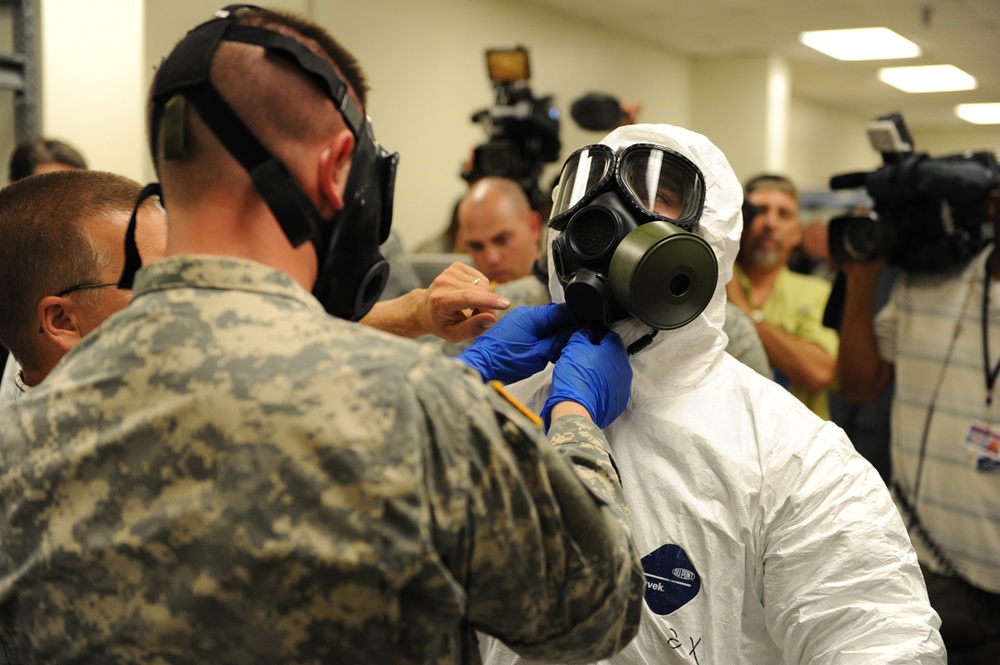 Engineers train with protective equipment