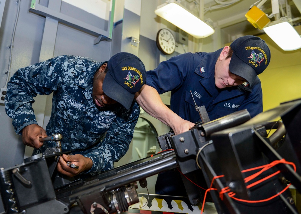 USS Bonhomme Richard crew prepares to get underway