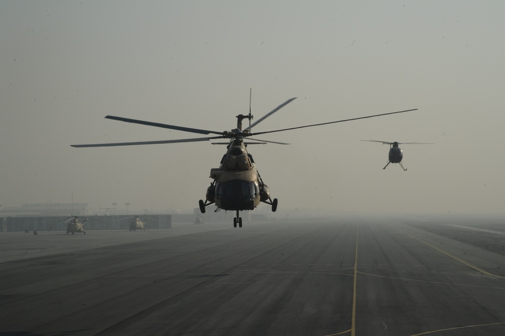 Afghan air force helos launch