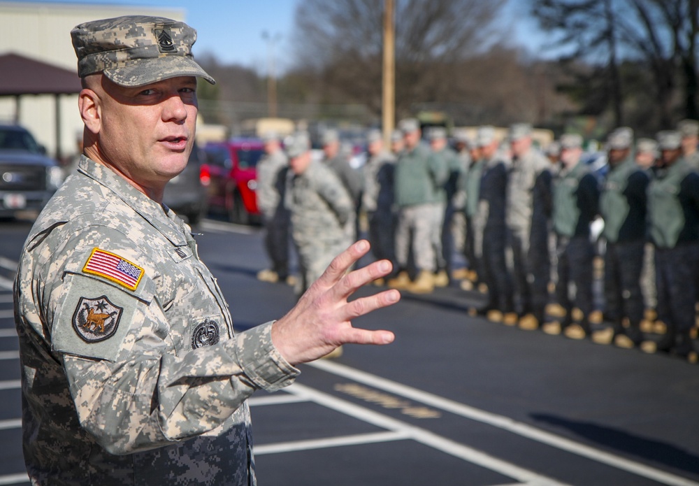 First sergeant addresses formation