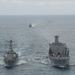 US Navy ships conduct replenishment-at-sea