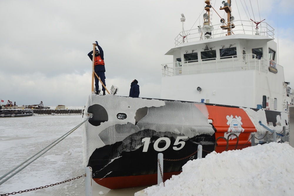 Coast Guard Cutter Neah Bay prepares to get underway