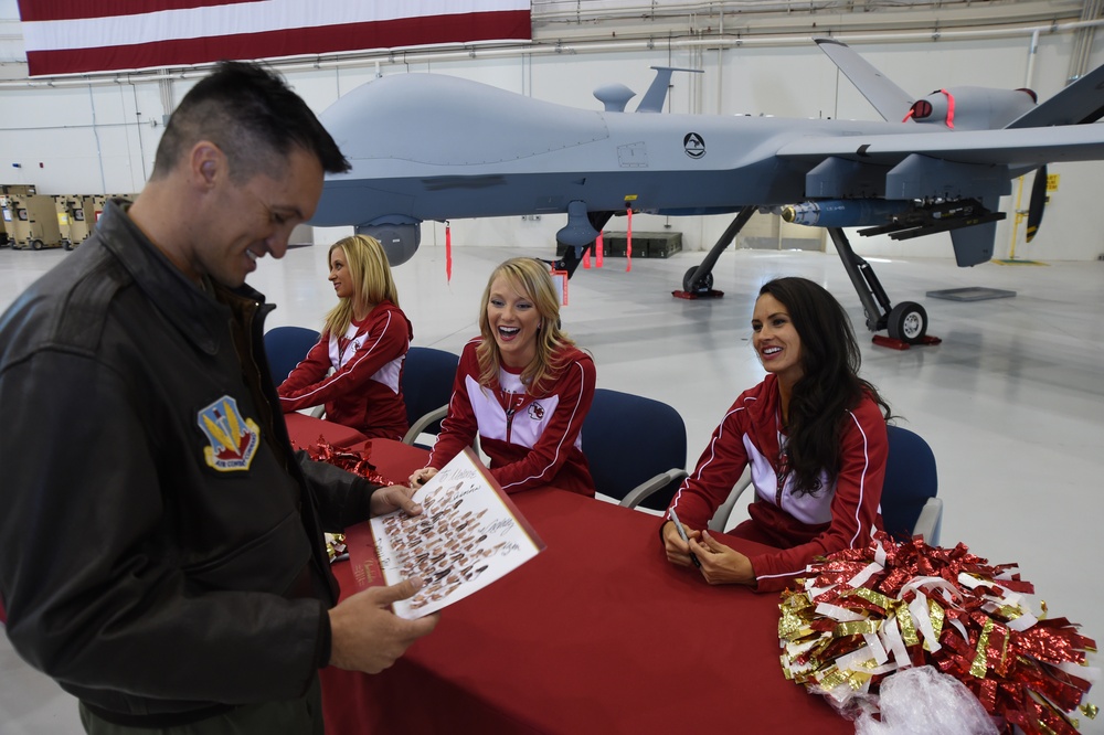 DVIDS - Images - Kansas City Chiefs cheerleaders visit Creech Airmen [Image  2 of 2]