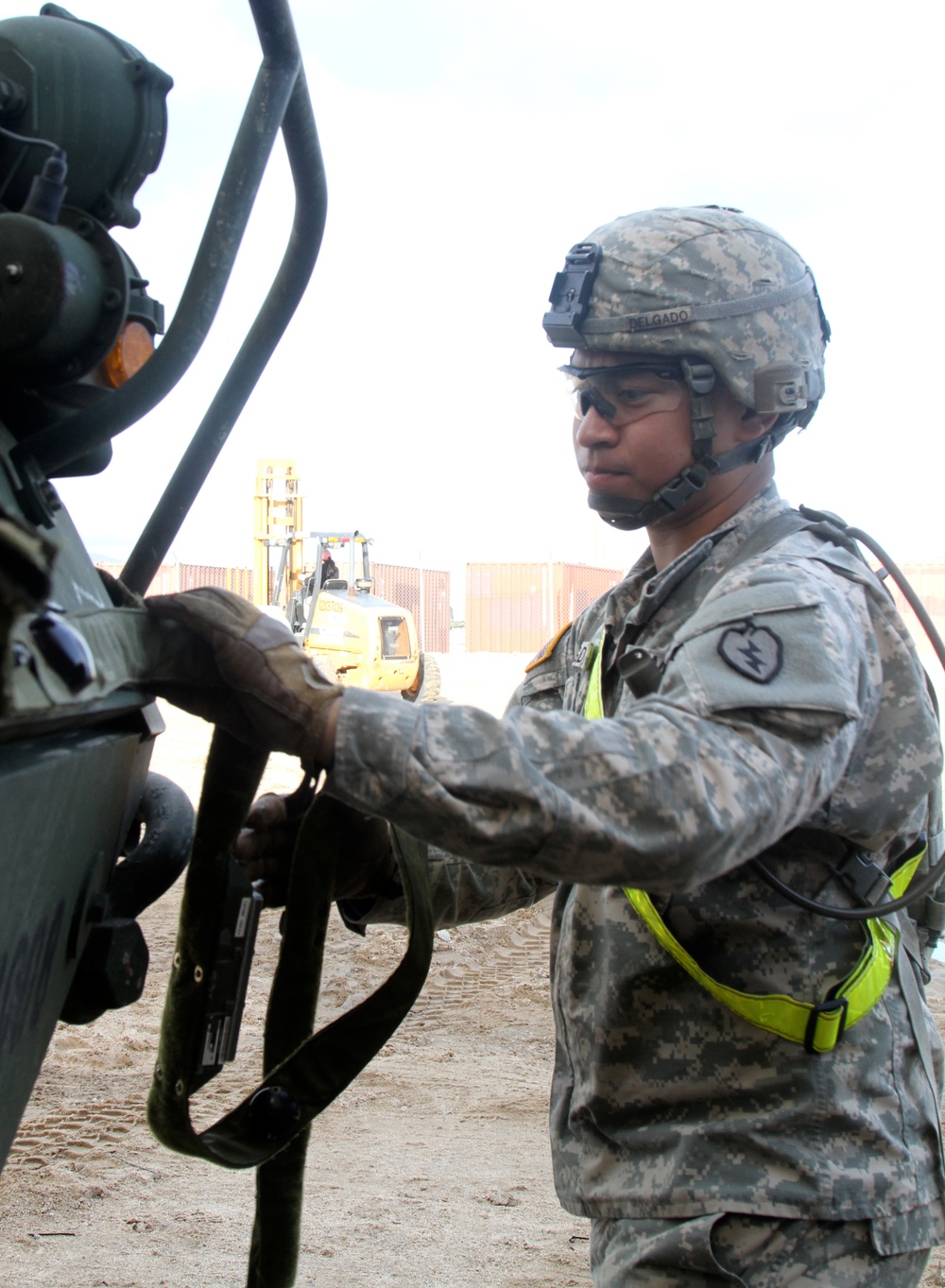 Soldier fits MILES gear to Stryker