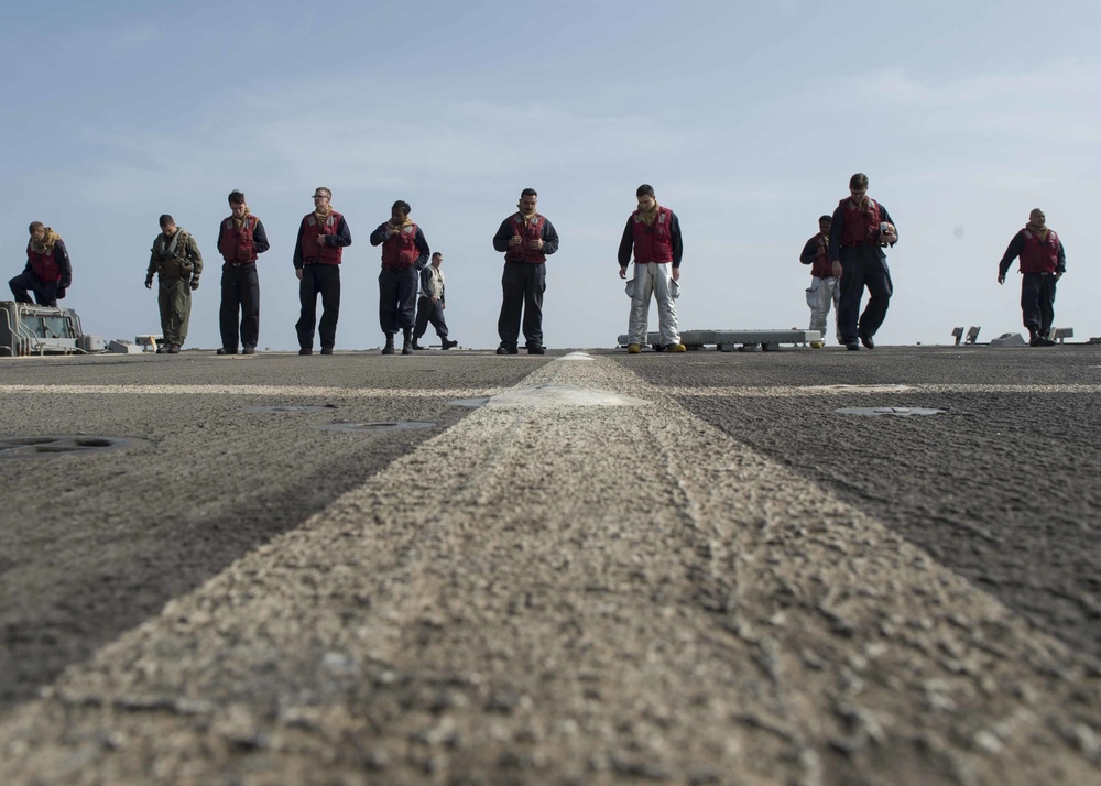 USS Dewey flight deck operations