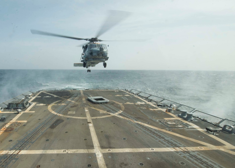 USS Dewey flight deck operations