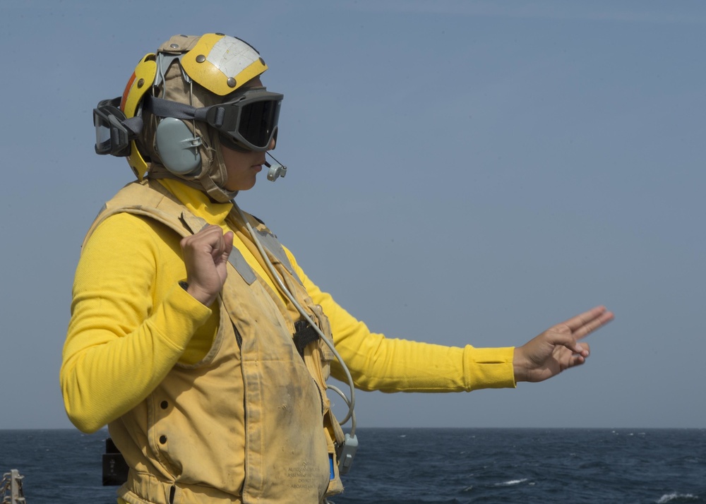 USS Dewey flight deck operations