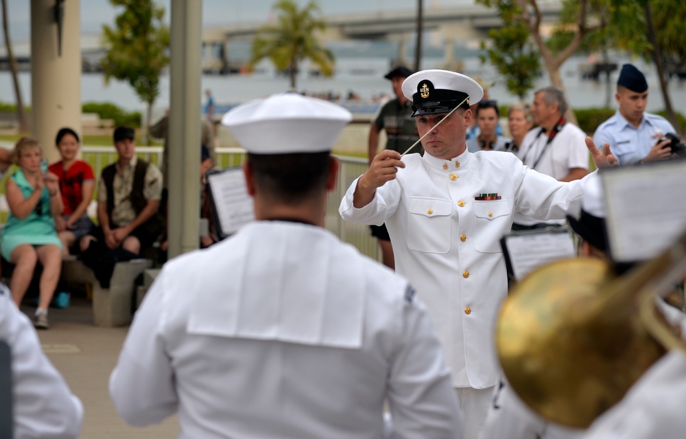 First Pearl Harbor Colors ceremony at the Pearl Harbor Visitor Center