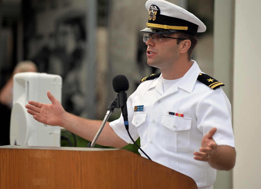 First Pearl Harbor Colors ceremony at the Pearl Harbor Visitor Center