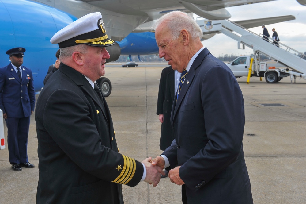 Vice president arrives at Naval Station Norfolk