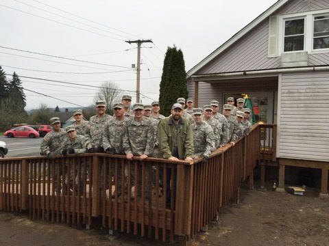 Guard members answer the call to help build disability ramp in Bremerton
