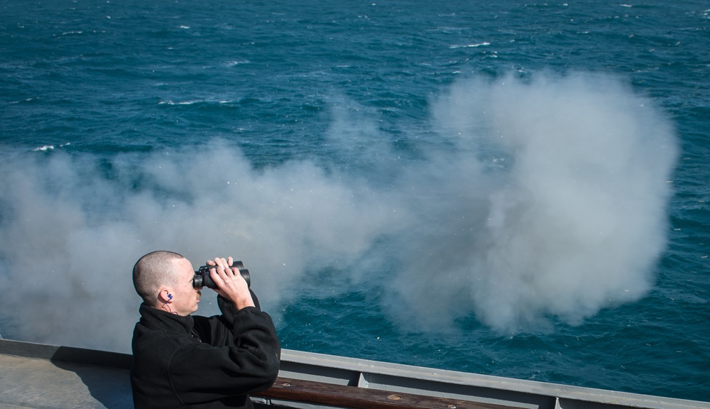 USS Mitscher live-fire exercise