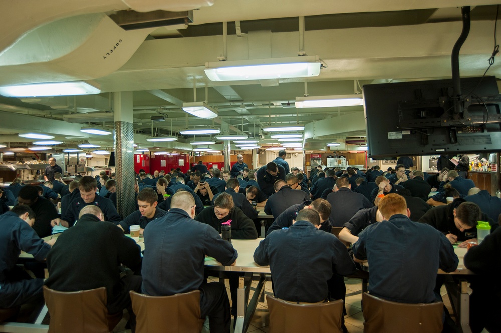 USS Carl Vinson Reactor Department Sailors take exam