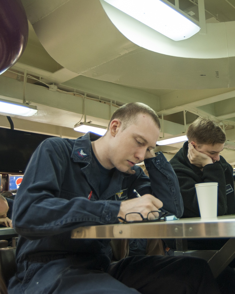 USS Carl Vinson Reactor Department Sailors take exam