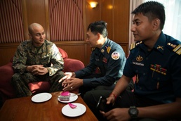 Royal Cambodian Gendarmerie work with US Marines